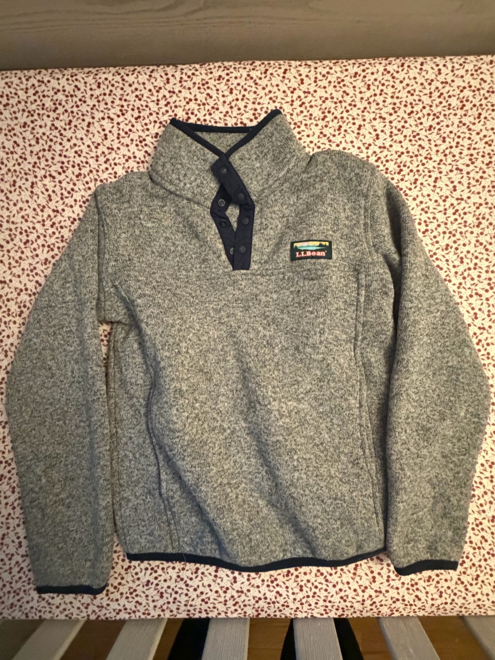 L.L.Bean boys Gray Lightweight Snap-T Pullover Sweater